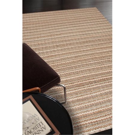 JAIPUR RUGS Naturals Stripe Pattern Cotton/ Jute Taupe/Ivory Area Rug  2.6x9 RUG116647
